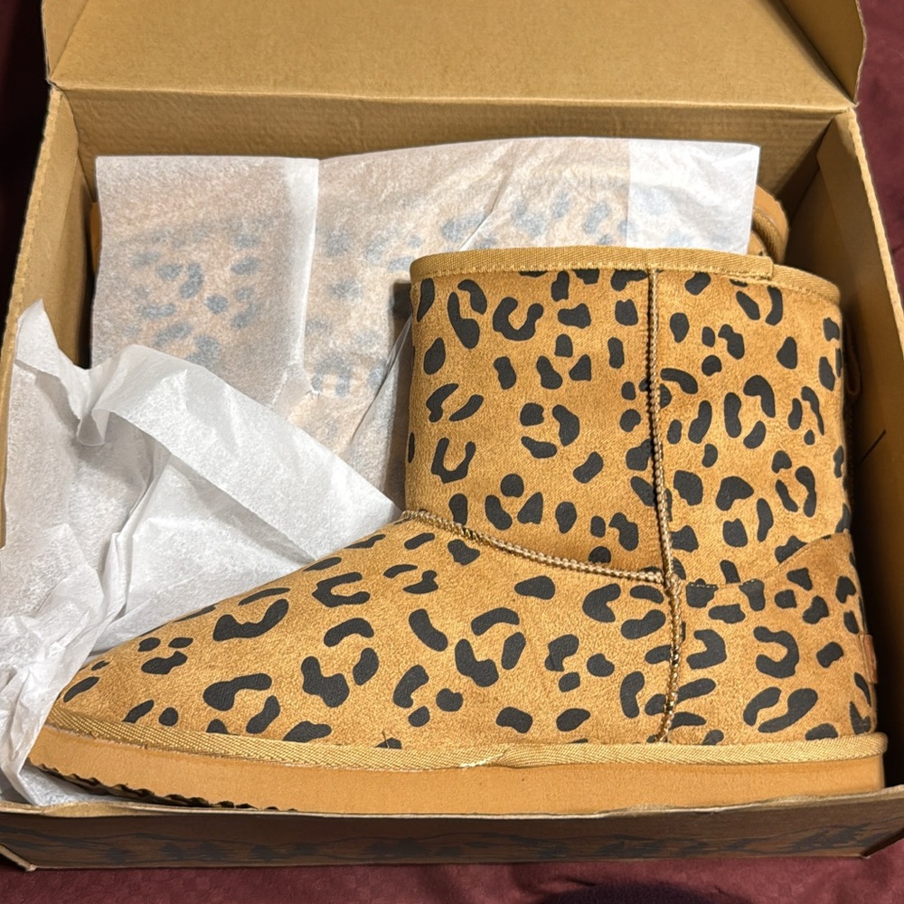 Leopard Print Ankle Boots